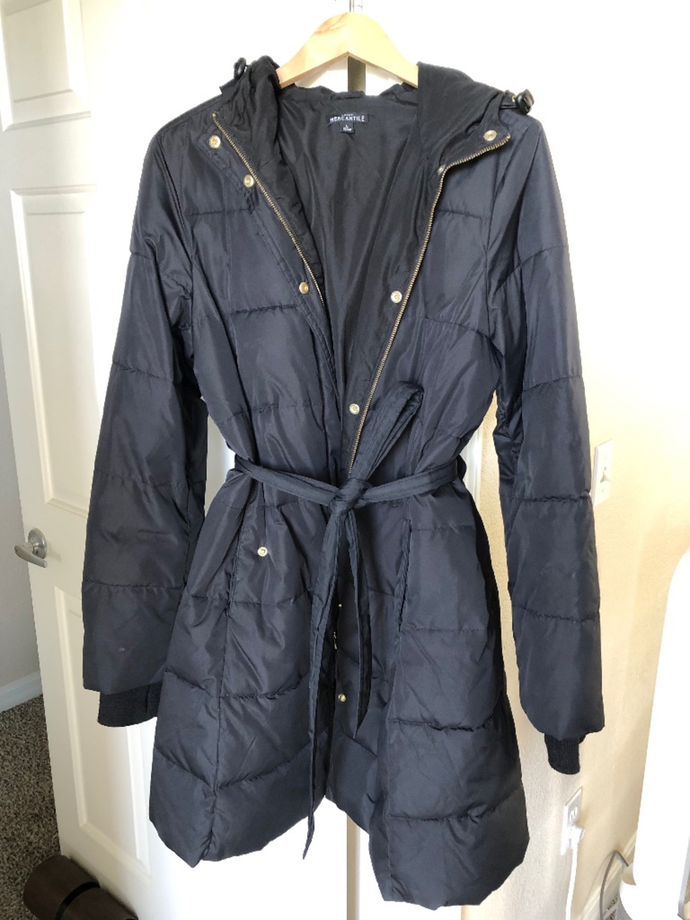 J Crew Mercantile Tie-Waist Puffer Coat